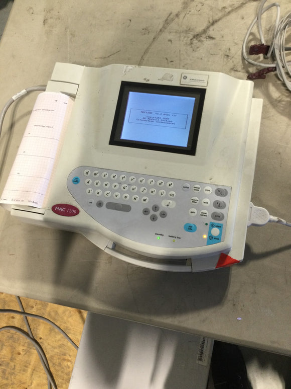 GE MAC 1200 EKG Machine With Cable Leads