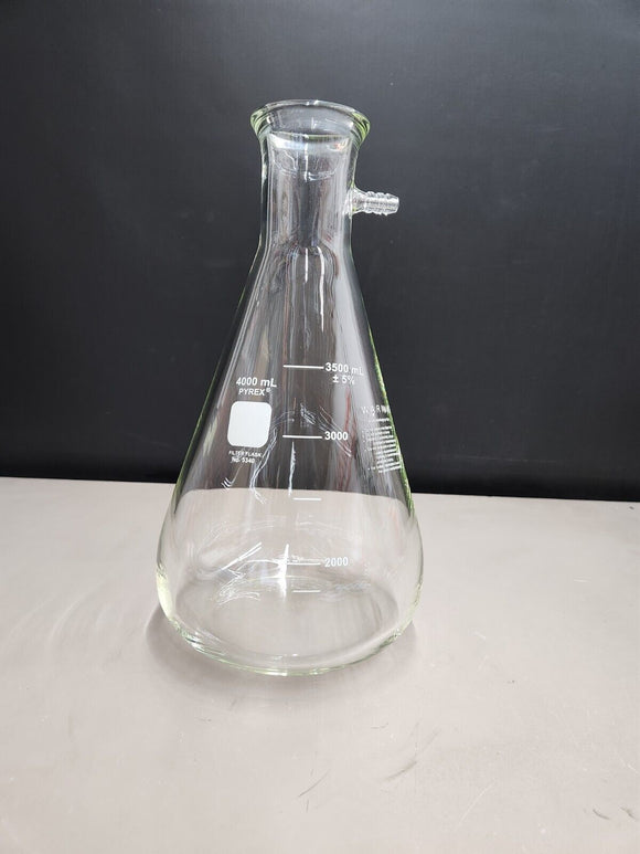 Pyrex 5340-4L 4000mL Filtering Flask with Sidearm Tubulation