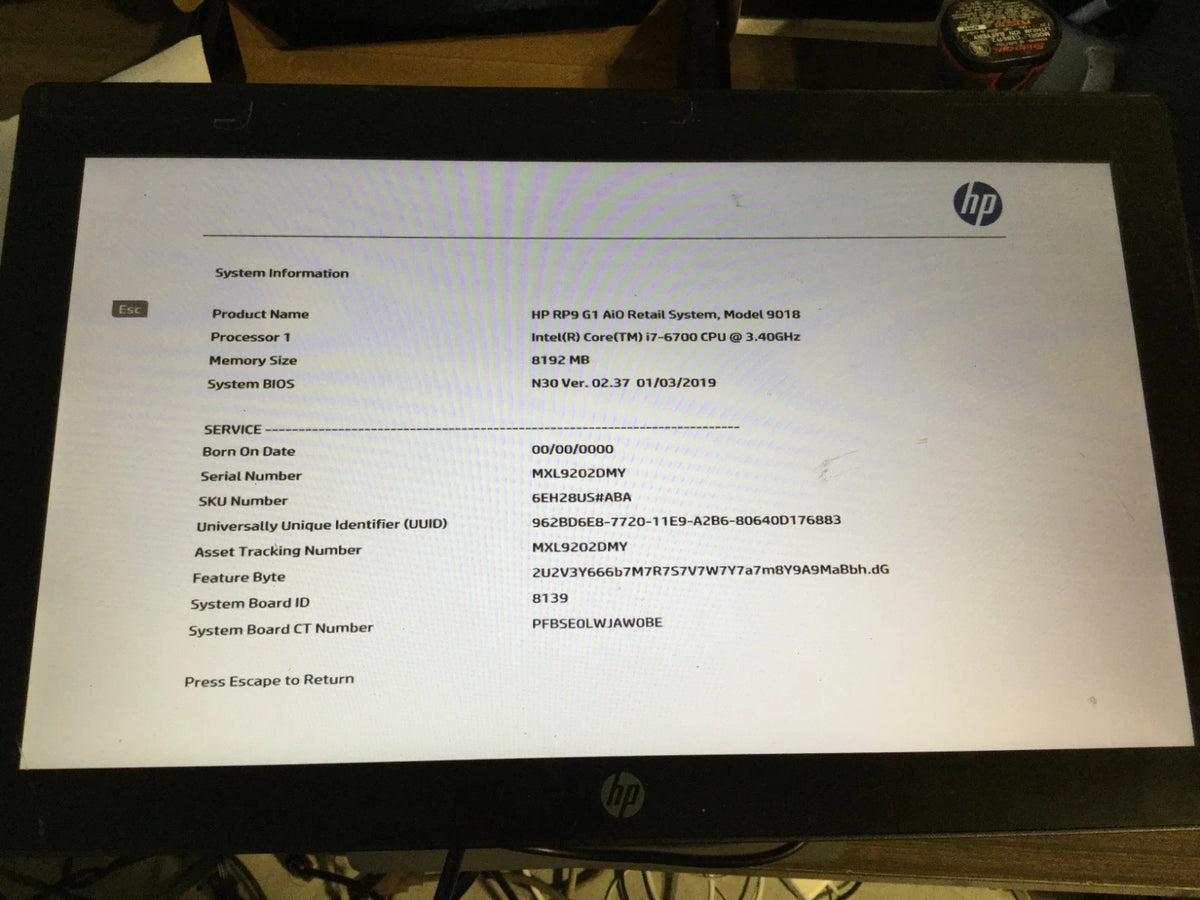 HP RP9 AIO Retail System, Model 9018 – ExcessBid
