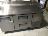 True heavy/duty commercial pizza prep/refrigerated work table
