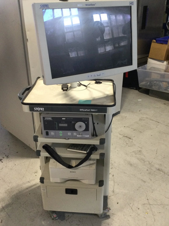 KARL STORZ OFFICEKART 9801 T-20 MEDICAL CART W/ SC-WU23 LCD