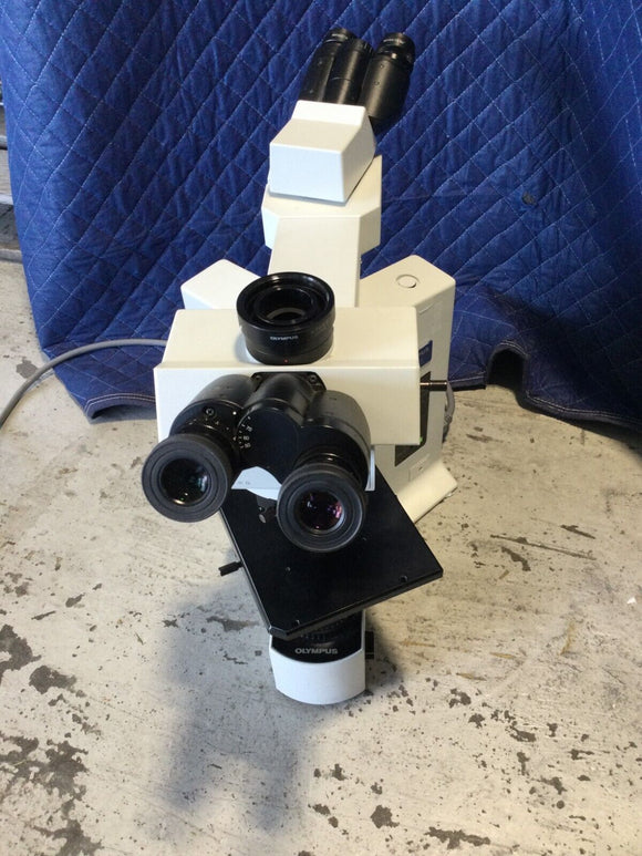 OLYMPUS BX51 MICROSCOPE W/ DUAL OBJECTIVE LENSES