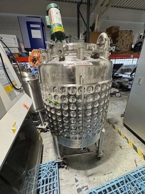 Overly Inc. Nat'l BD 667 400L stainless steel jacketed mixing tank 50 psi