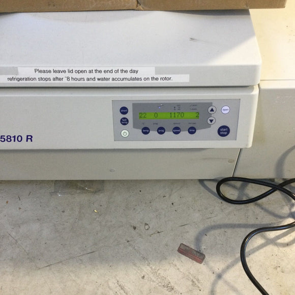 EPPENDORF 5810R REFRIGERATEDC ENTRIFUGE COMES WITH BOX OF EPPENDORF BRACKETS AND